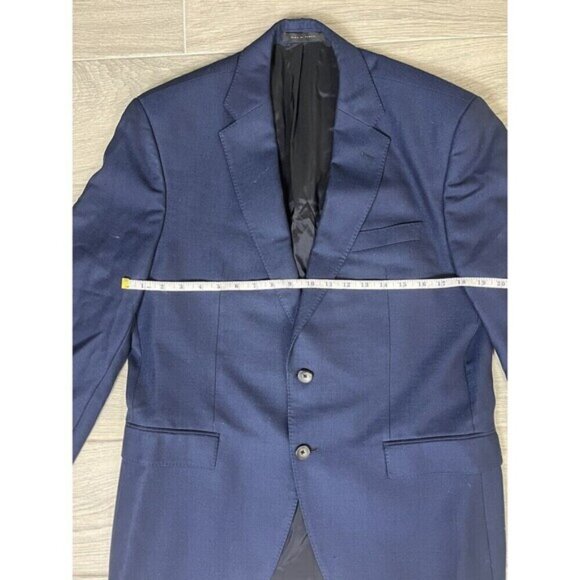 Hugo Boss Blue Men’s Suit Jacket 2 Button Size 42R Made In Turkey A5 - Picture 3 of 8